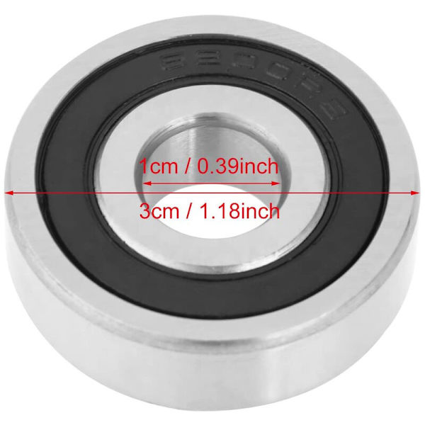 10 stk./sæt kuglelejer 6200- Dobbelt gummi forseglet stål dyb rille kugleleje størrelse 10 x 30 x 9 mm