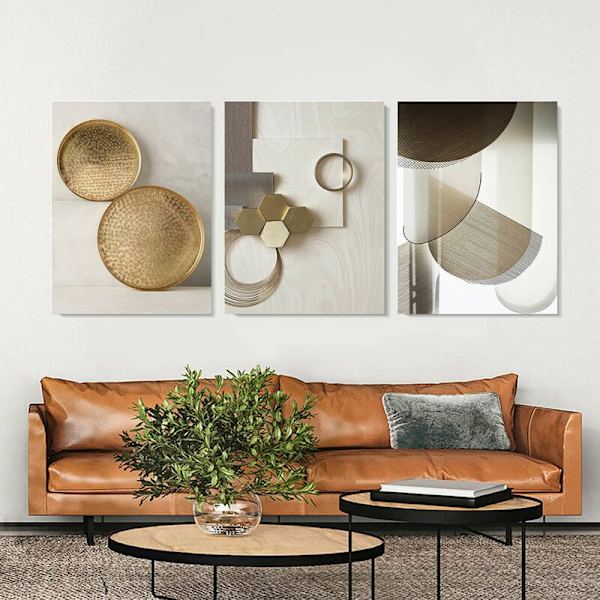 Modern geometrisk duk målning affischer och tryck, minimalistisk abstrakt väggkonstbild för heminredning F 50X70Cm