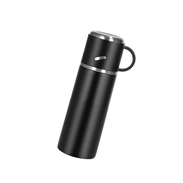 Isolerad vattenflaska kaffekopp i rostfritt stål Vakuumflaska kaffekopp varm och kall dricksvattenflaska 480 ml (svart)