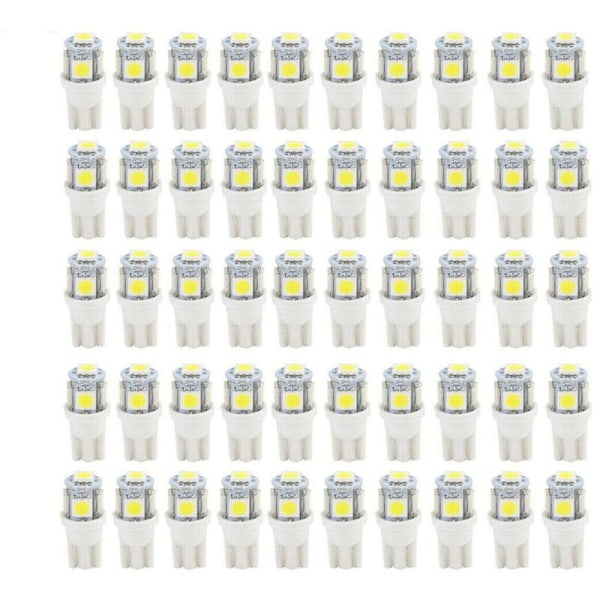 50 stk. Super White T10 Wedge 5-SMD 5050 W5W LED-pærer 2825158192168194