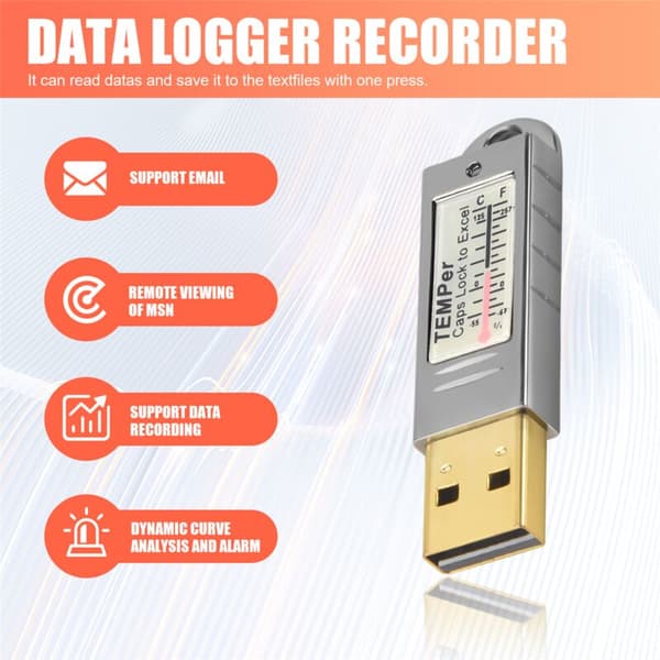 Usb Termometer Temperatur Sensor Datalogger til PC Windows XP Vista / 7