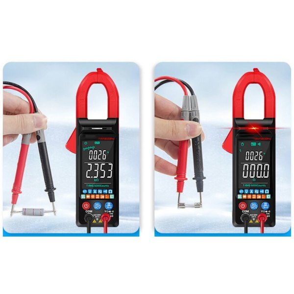 DC/AC Digitalt Tangamperemeter 6000 Tællinger 400A Amp Multimeter Stort Farvedisplay Spændingstester FS8330Pro Sort