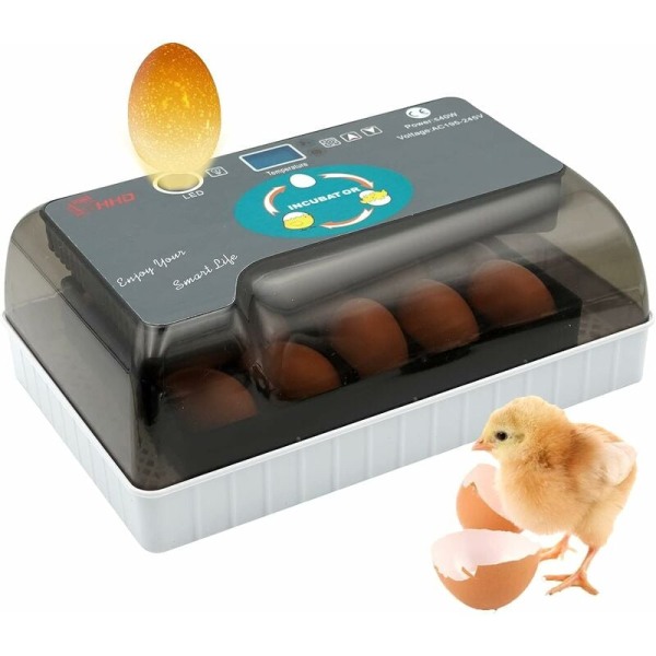HHD 12 intelligent automatisk kycklinginkubator ny hushålls mini-typ automatisk äggvändning fjäderfäinkubator