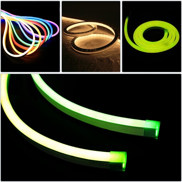 Fleksibel LED-lysstripe Neon Flex LNF 16x8mm 220VAC 5m oransje
