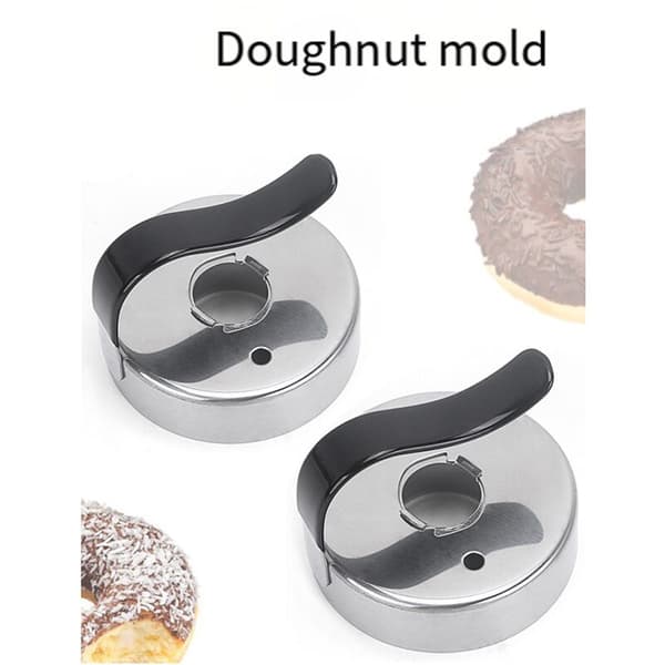 Rustfritt stål Donut Form Kakeform Multifunksjonell Donut Ring Fondant Cookie Muffin Maker Bakeware 6Pack