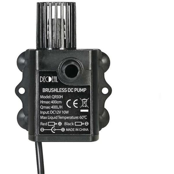 Dc 12v 400l/h Mini Ultra-tyst Borstlös Solmotor Kallt Vattencirkulationspump