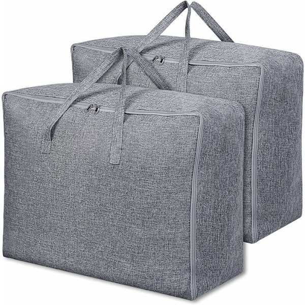Underbed Oppbevaringspose for Klær, Sett med 2, Dynetrekk med Forsterket Håndtak for Dyner, Tepper, Puter, Jakker, 60x40x24cm, 58L