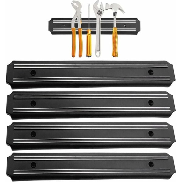 Magnetisk Værktøjsholder til Væg 4 Styk 33 cm x 5 cm Magnetisk Værktøjsstang Magnetisk Stang til Værktøj Værktøjsholder Panel Magnetisk Stang Magnetisk Stang Magnetiske Stænger f