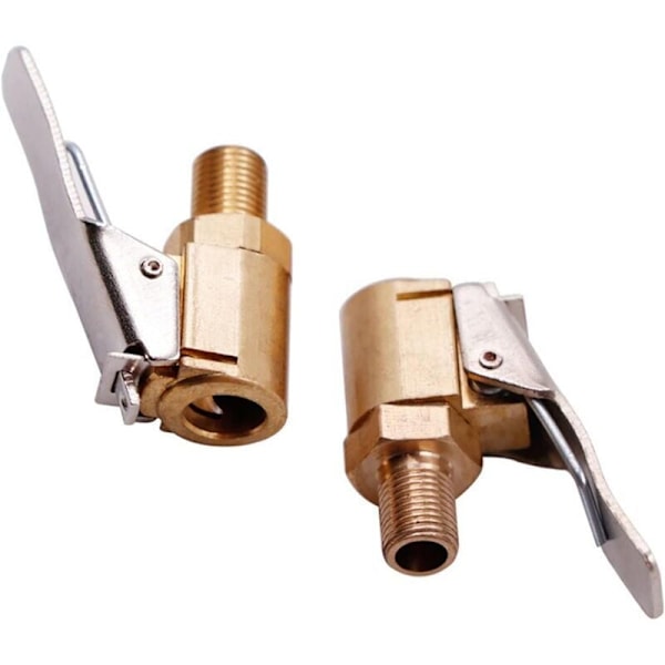 2-delt bilventil-adapter, 8 mm messingspids pumpeventil-inflationsventil-klemme-stikadapter til bil- eller lastbilhjul