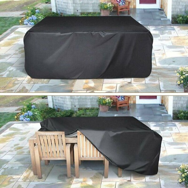 Trädgårdsbordsöverdrag 150x90x75cm Svart 420D Oxfordtyg Vattentätt UV-beständigt Trädgårdsbordsöverdrag Skyddande överdrag för trädgårdsmöbler med