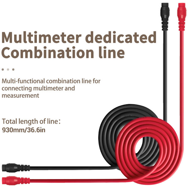16-delad testledningssats för multimeter, testprovsutbyte, testledningar, prober för digitala multimodklämmor för U-formade krokodilklämmor