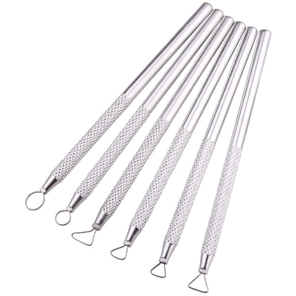 Set med 6 aluminiumskulptureringsverktyg för lera