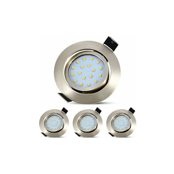 MINE Pakke med 4 Innfelte LED-Spotlys, Taklamper 5W Innfelt LED, 40° Justerbar, Belysning opptil 120°, Ultra Flat 28mm Tykk, Nøytral Hvit