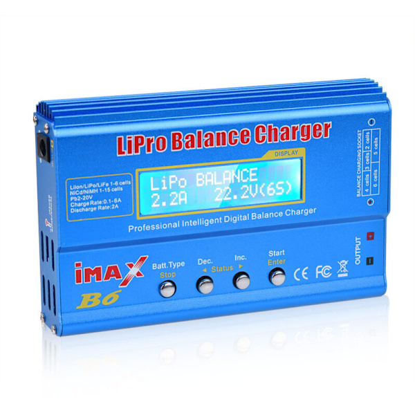B6 80W 6A Balansladdare Modell Li-Po / Li-Fe Ni- Li- Ni-Cd Batteri PB T-kontakt med 15V Adapter 66A EU