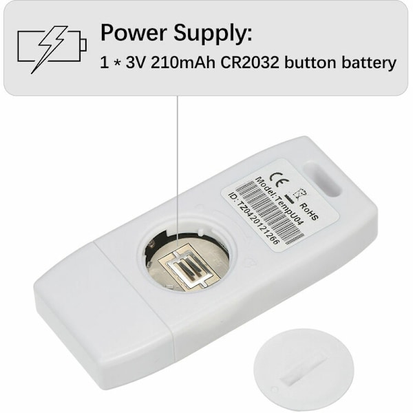 Temperaturdata Logger - Flerfunktions USB Temperaturlogger - 32 000 inspelningskapacitet - Grön