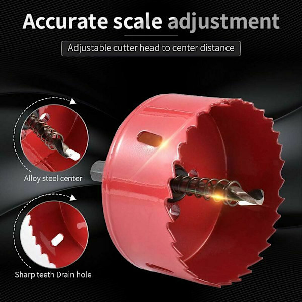 M42 HSS Bi-Metal Hulsav 80mm, Hulsavskærer til Jern, Aluminium, Træ, Gipsplader, Rør, Plast, Fiberplade