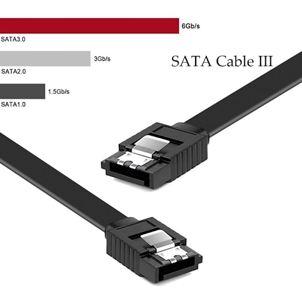 40cm SATA-datakabel 6,0 Gbps svarta ändar Plug in Serial SATA-hårddiskkabel SATA 3.0 SSD-datakabel