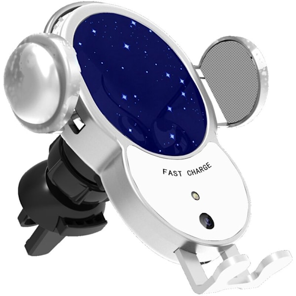 Bil lader uten 10W helautomatisk tre-akset lader mobiltelefonholder
