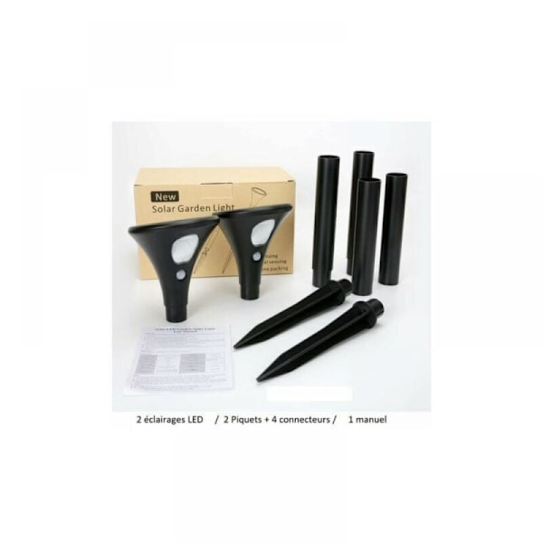 2 Solcelled LED-lamper med bevegelsessensor