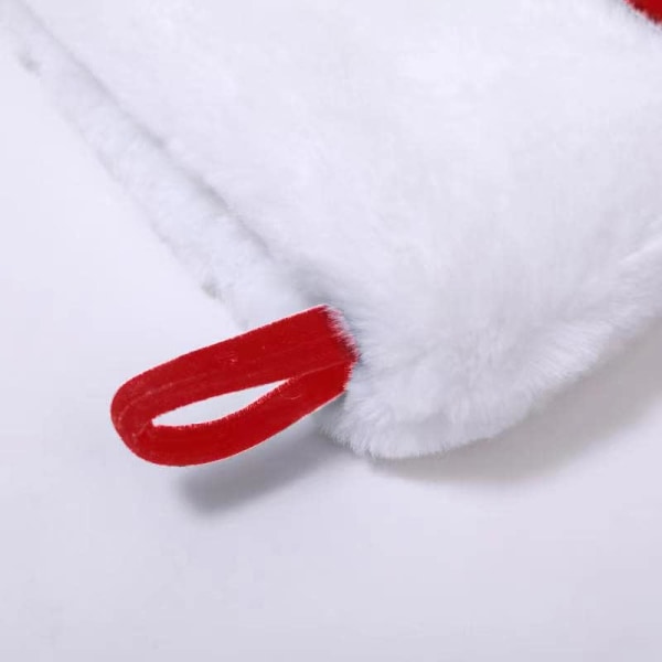 Monogrammi-joulusukat, punainen samettivalkoinen superpehmeä pehmo, brodeerattu joulusukka (A-kirjain)