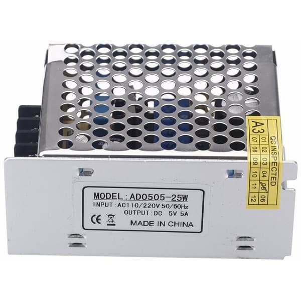 Transformer AC 100V 240V til DC 5V 5A 25W Spændingstransformator Strømswitch For LED-strip