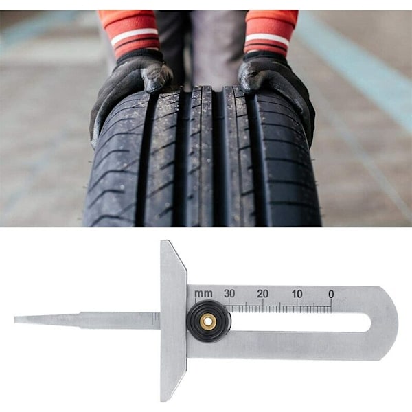 Dæktrådsdybdemåler - Dækssikkerhedsmåling 0-30 mm