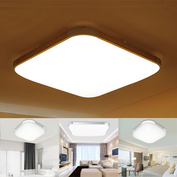 LED-taklampa i kvadrat - Akrylmaterial - Enkel - Vit - 12W