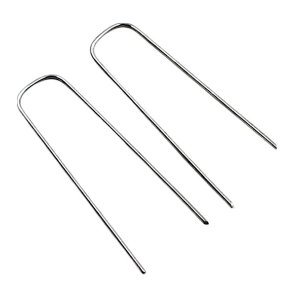 50 stk Galvaniseret Stål Udendørs Græs U Jordspidser, Store Skurstof Have Jordspidser, Jordindsats Hæk U Anker (Tykkelse 3,0 mm U Jordspidser