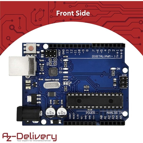 3 x Mikrocontroller-kort med ATmega328P ATmega16U2 inklusive e-bog