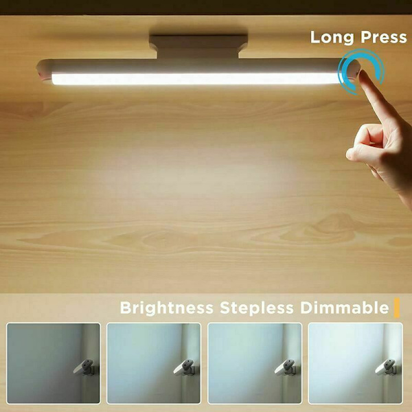 Lysstripe og spotlight for kjøkken og møbler, LED-dimbar skaplampe 34 cm med fjernkontroll, berøring og oppladbart vegglys, justerbar vinkel