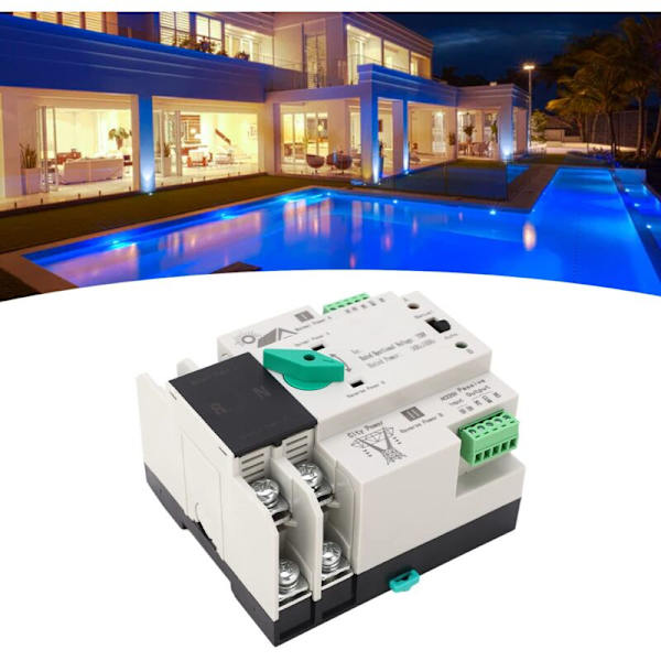 Automatisk dobbeltstrømsafbryder 2P Millisekundskift uden afbrydelse Generator omskifter AC230V (80A)