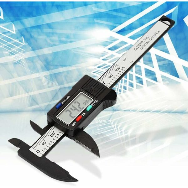 Elektronisk Digital Skydelære, 100mm med Stor LCD Skærm (Uden Batteri), Elektronisk Skydelære til Indre Ydre Dybdemåling