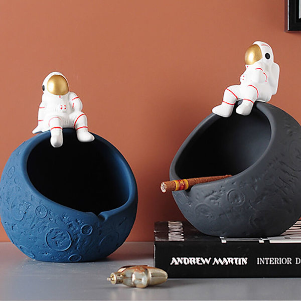Astronaut Figurines Förvaring Harts Statyer för Kosmonaut Dekoration Astronaut Förvaring Skulptur, B