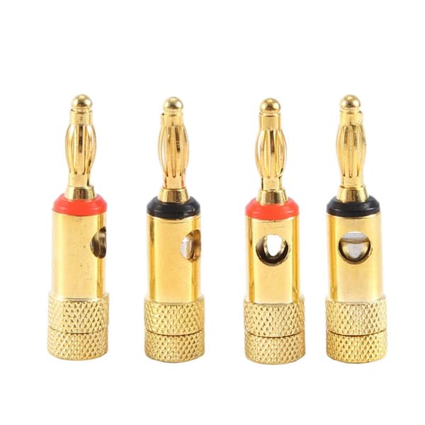 Bananplugger Gullbelagt 2 Røde 2 Sorte 4 Mm 4 Stk LL68-4BP1