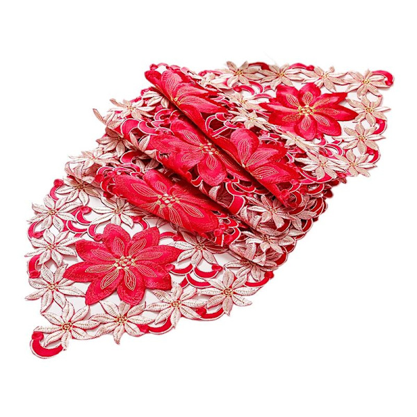 Julebrodert bord, uthulet tebordduk, for Xams festbanketter i restaurant