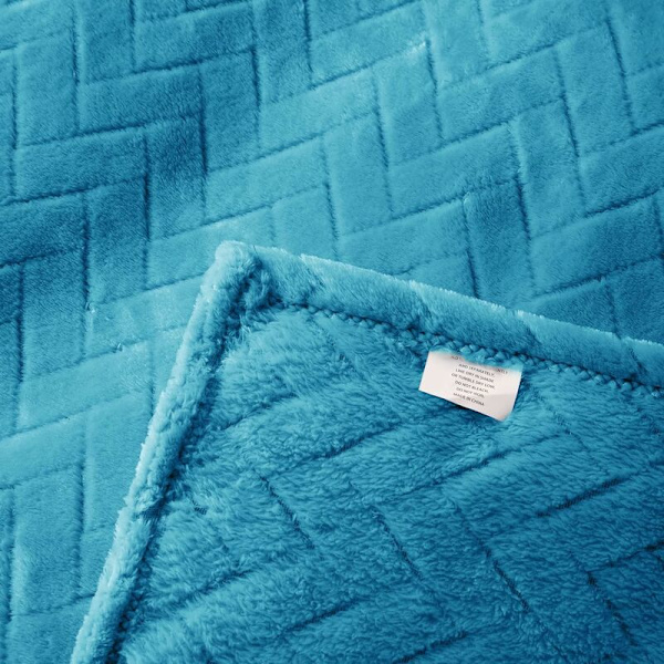 Mjuk plyschfilt, Queen size sofffilt, Mjuk fluffig soffdekorfilt - Mysig och lätt, Blå, 127 x 152 cm