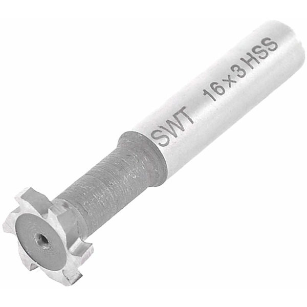 HSS 6 T-spor fræser Endefræser Værktøj 16X3Mm Grå + Sølv