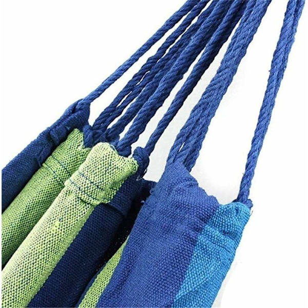 Utomhus Campinghängmatta, Bärbar Canvas för Utomhus, Randig Svingbädd för Utomhus Patio Trädgård Ryggsäck Fritid Trädgård Ultralätta Hängmattor med Väska (19