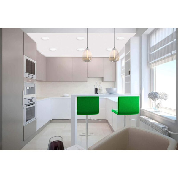 Indbygget badeværelsesspotlight - Sæt med 6 LED Indbyggede Badeværelsesspotlights IP44 vandtæt, 6 x 3W Ekstra flade LED spotlights, 4000K Neutralhvid 470LM 2