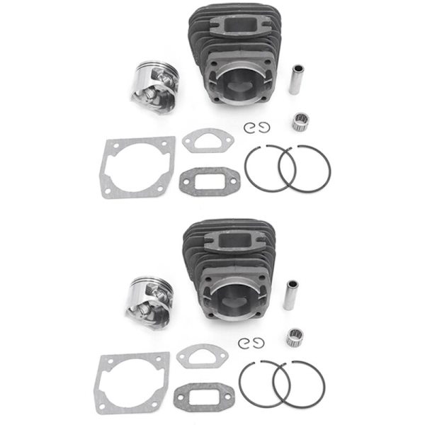 2X Motorsag Sylinder Stempel Nålebur Tetningssett 45mm for 4500 45Cc 5200 52Cc 5800