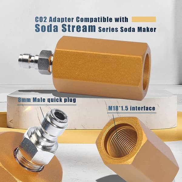 8mm CO2-adapter og M18X1.5 han-stik direkte adapter til 8mm til sodavand CO2-flaskeforbindelse