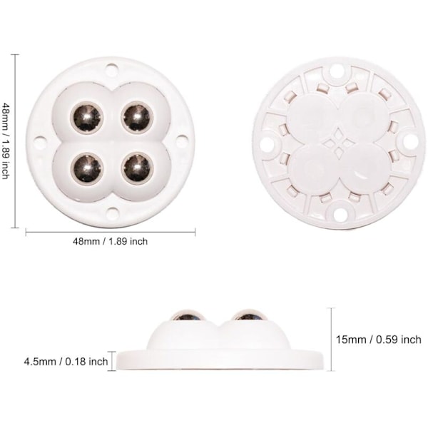 4-pack Mini Rostfria Svängbara Hjul - 360 Grader Svängbara Hjul för Liten Apparatförvaring