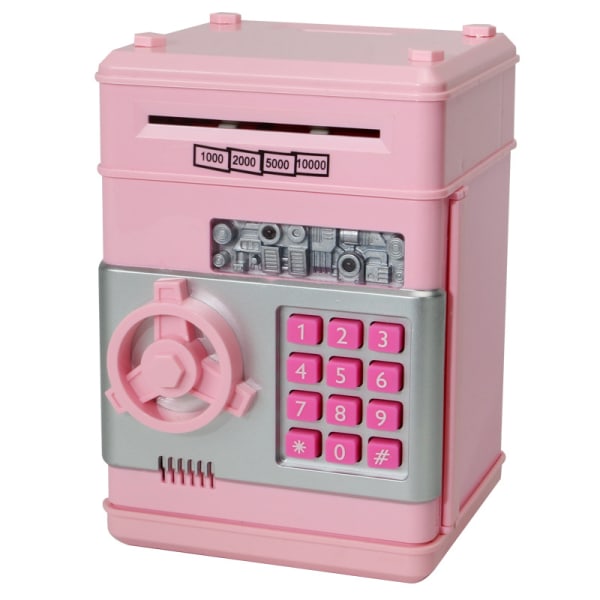 Pink Bank Cash Myntburk Elektronisk sparlåda för tonåringar