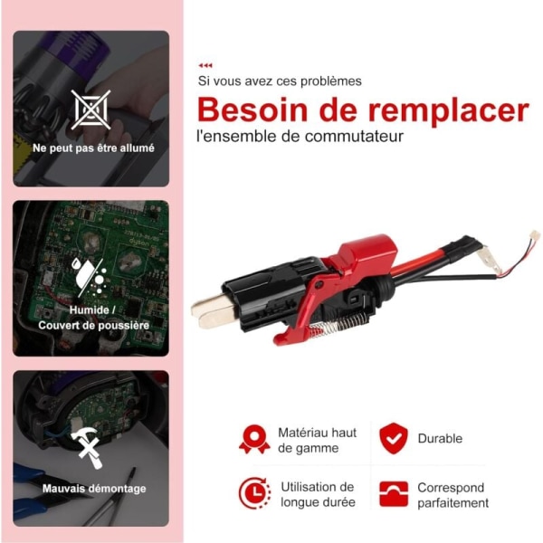 1 st för Dyson v11 dammsugare förstärkt strömbrytare montering del uppgraderad version, strömbrytare delar ersättning