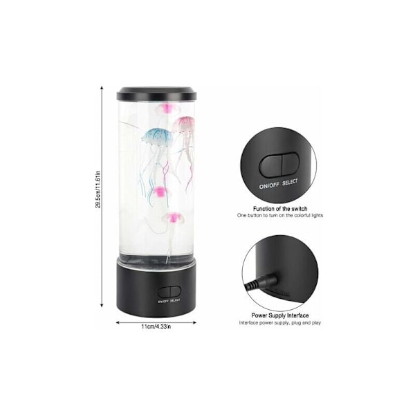 Medusa Lava Lampe, Natlampe til Børn med 7 Farver Transformerbare LED Lys, USB/Batteridrevet Fantasifuld Natlampe Soveværelse Simuleret Havliv