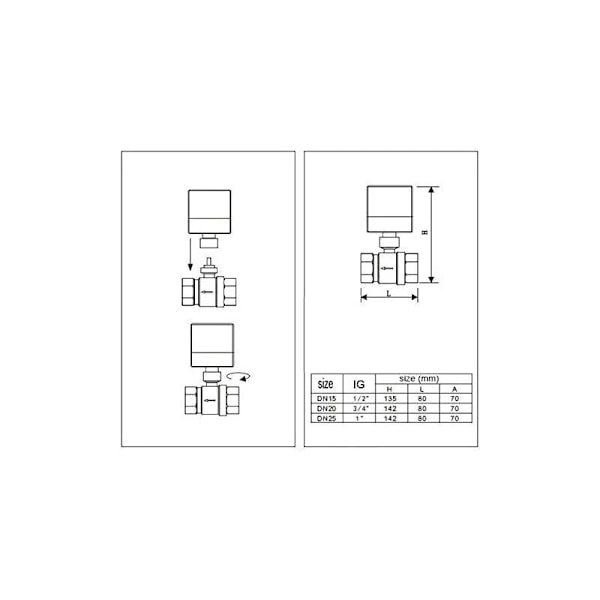Lukkeventil kugleventil 2/3-vejs zoneventil DN25 AC 230 V