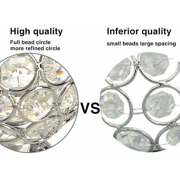 Transparent kristallrund skål ljusstake för bröllopsbordsdekoration vas (8 cm diameter, silver) - Lämplig för LED-ljus / varmare
