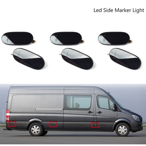 6X LED dynamiske sidemarkør blinklys indikatorlys for Sprinter W906 2006-2018 2006-2016