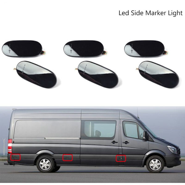 6X LED Dynamiske Sidemarkør Blinklys Indikatorlys til Sprinter W906 2006-2018 2006-2016