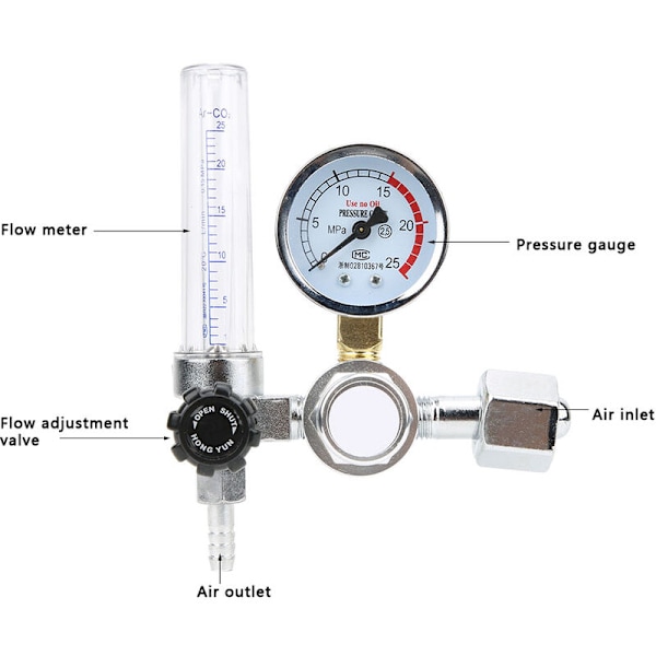 Argon CO2 Mig Tig Flow Meter Regulator Tryk Måler Svejs Del